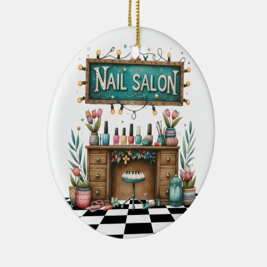 Manicure Nail Salon Keramisch Ornament (Rechts)