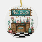 Manicure Nail Salon Keramisch Ornament (Voorkant)