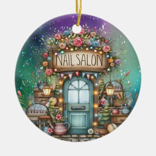 Manicure Nail Salon Keramisch Ornament (Voorkant)