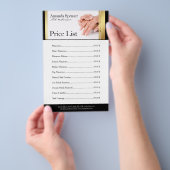 Manicure Nail Salon Price List - zwart & Gold Flye Flyer (Hand)