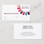 Manicure Nail Salon Wit Volgende Bezoek Herinnerin Visitekaartje (Voorkant / Achterkant)