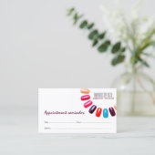 Manicure Nail Salon Wit Volgende Bezoek Herinnerin Visitekaartje (Staand voorkant)