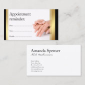Manicure Nail Salon Wit Volgende Bezoek Herinnerin Visitekaartje (Voorkant / Achterkant)