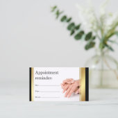 Manicure Nail Salon Wit Volgende Bezoek Herinnerin Visitekaartje (Staand voorkant)