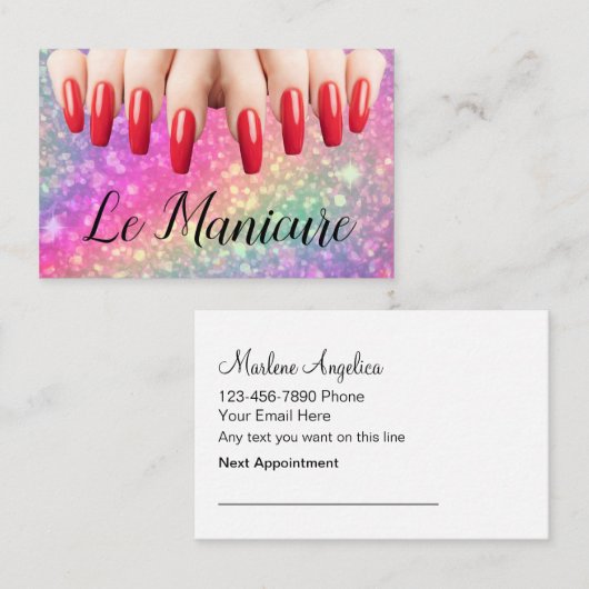 Manicure Nail Tech Afspraak Visitekaartjes Afsprakenkaartje (Voorkant / Achterkant)