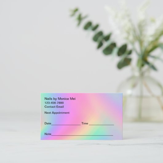 Manicure Nail Tech Client Afspraakkaarten Afsprakenkaartje (Staand voorkant)