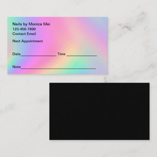 Manicure Nail Tech Client Afspraakkaarten Afsprakenkaartje (Voorkant / Achterkant)