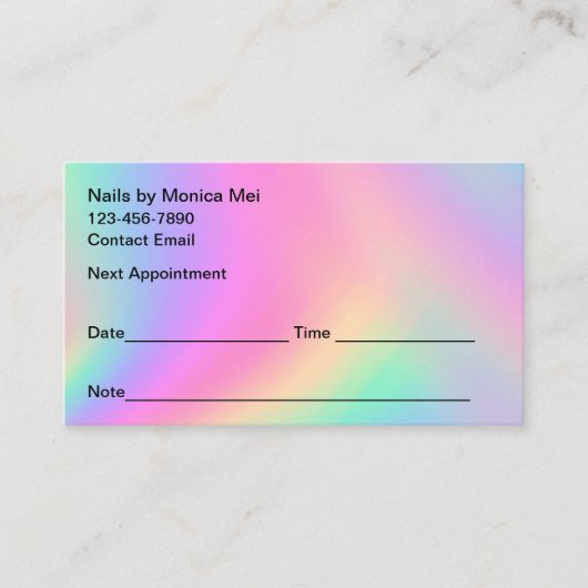 Manicure Nail Tech Client Afspraakkaarten Afsprakenkaartje (Voorkant)