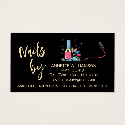 Manicure Nail Technician Magnetisch Visitekaartje (Voorkant)