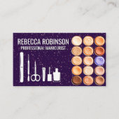 manicure | Paarse glitter | Make-up fundering Visitekaartje (Voorkant)