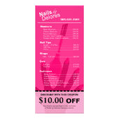 MANICURE PEDICURE Coupon Menu magenta (Achterkant)