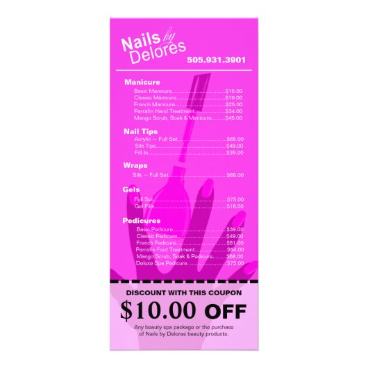 MANICURE PEDICURE Coupon Menu violet (Achterkant)