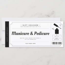 Manicure Pedicure Gift Voucher Certificate