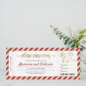 Manicure Pedicure Kerstcadeaubon Voucher Kaart (Staand voorkant)