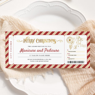 Manicure Pedicure Kerstcadeaubon Voucher Kaart