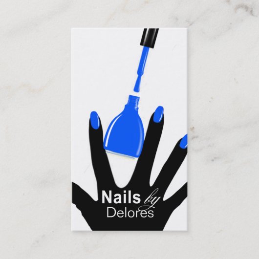 MANICURE PEDICURE Nail Salon Blue Visitekaartje (Voorkant)