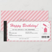 Manicure Pedicure Roze Cadeau Bon Certificaat Kaart (Voorkant / Achterkant)