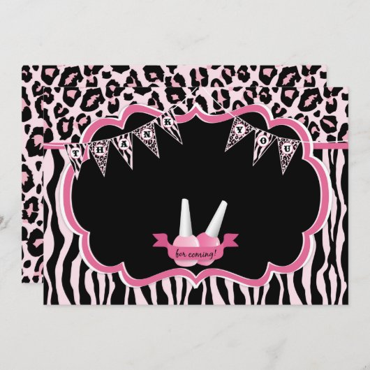 Manicure & Pedicure Spa Party Dank je wel Bedankkaart (Voorkant / Achterkant)