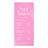 Manicure Pink Service List Nail Salon prijslijst Reclamekaart (Voorkant)