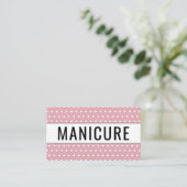 Manicure - Roze Stippen Visitekaartje (Staand voorkant)