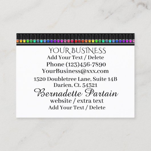 Manicure Salon - Nail Technicus - Nail Art Busin Visitekaartje (Achterkant)