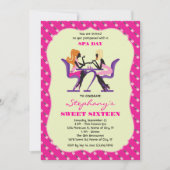 Manicure Spa Sweet Sixteen Uitnodiging (Voorkant)