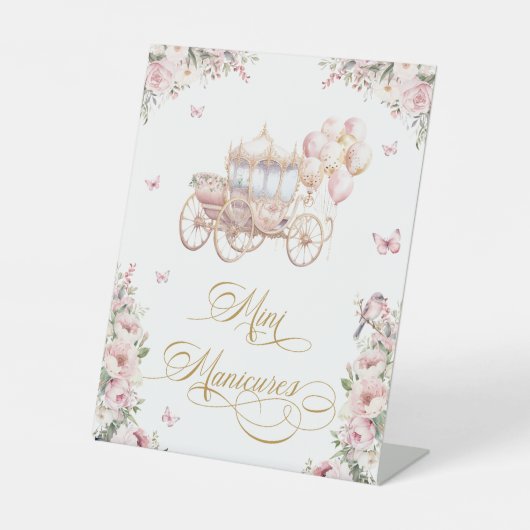 manicure station make-up prinses meisje reclamebord met voetstuk (Voorkant)