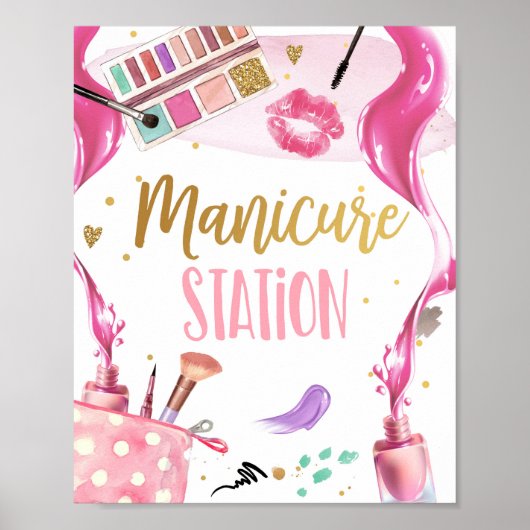 Manicure Station Spa Party Makeup Glamor Girl Poster (Voorkant)