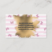 manicure | Stripes Vlinders | goudfolie Afsprakenkaartje (Achterkant)