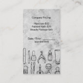 Manicure Tools | Marmeren achtergrond Afsprakenkaartje (Achterkant)