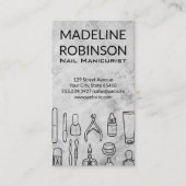 Manicure Tools | Marmeren achtergrond Afsprakenkaartje (Voorkant)