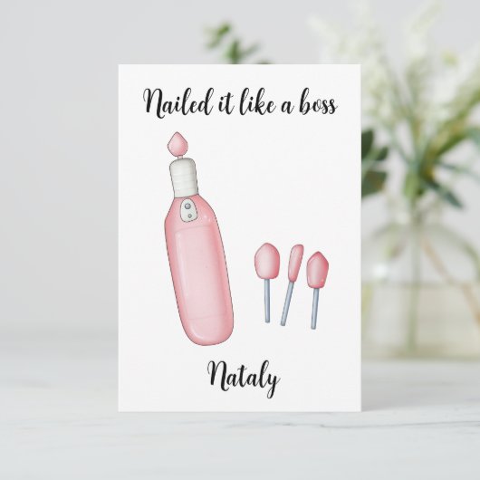 Manicure Tools Nailing Net als een baas Bedankkaart (Staand voorkant)