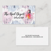 Manicure Tools | Waterverf tekeningen | artistiek Visitekaartje (Voorkant / Achterkant)