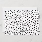Manicure Uitnodigingen Roze Zwarte Sterren Verjaar (Achterkant)