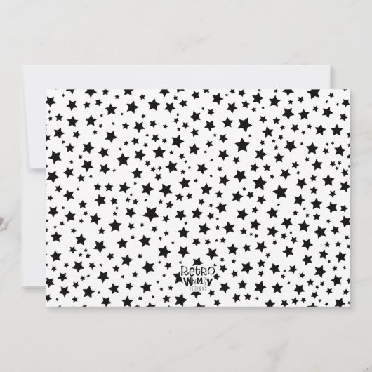Manicure Uitnodigingen Roze Zwarte Sterren Verjaar (Achterkant)
