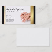 Manicure Zwart & Goud Grens Franse Manicure Visitekaartje (Voorkant / Achterkant)