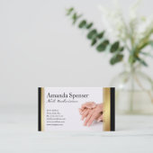 Manicure Zwart & Goud Grens Franse Manicure Visitekaartje (Staand voorkant)