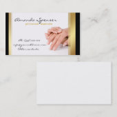 Manicure Zwart & Goud Grens Wit Visitekaartje (Voorkant / Achterkant)