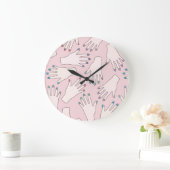 Manicured Hands Nail Studio Pink Pastel Patroon Grote Klok (Huis)