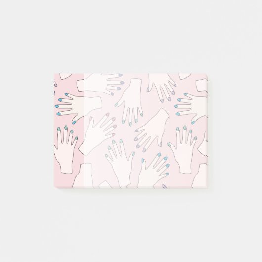 Manicured Hands Nail Studio Pink Pastel Patroon Post-it® Notes (Voorkant)