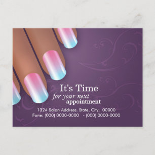 Manicurist Appointment Herinneringskaart Postcarrd Aankondigingskaart