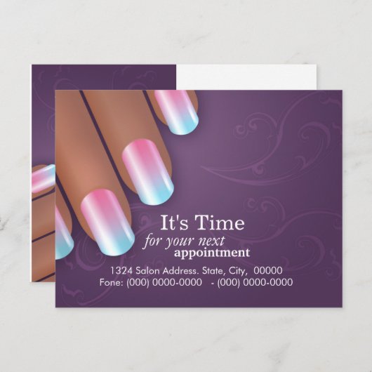 Manicurist Appointment Herinneringskaart Postcarrd Aankondigingskaart (Voorkant / Achterkant)