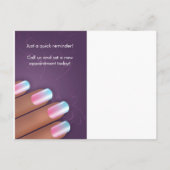 Manicurist Appointment Herinneringskaart Postcarrd Aankondigingskaart (Achterkant)