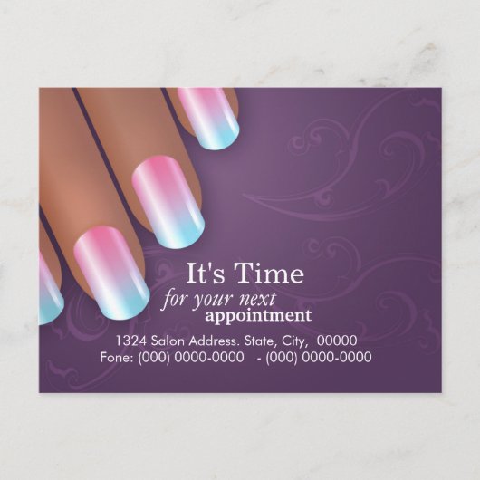 Manicurist Appointment Herinneringskaart Postcarrd Aankondigingskaart (Voorkant)