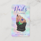 Manicurist Artist Nail Art Studio Stylish Opal Visitekaartje (Voorkant)