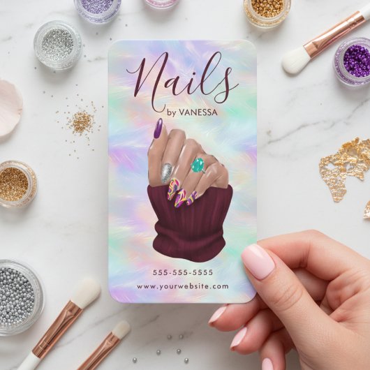 Manicurist Artist Nail Art Studio Stylish Opal Visitekaartje