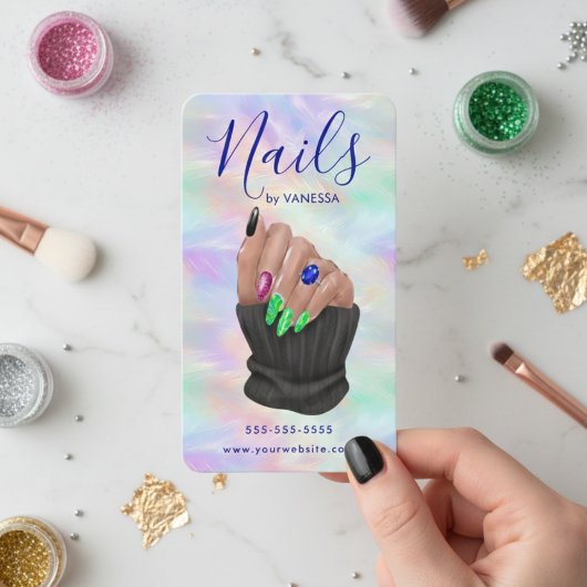 Manicurist Artist Nail Art Studio Stylish Opal Visitekaartje