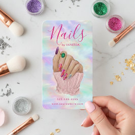 Manicurist Artist Stylish Nail Salon Chic Opal Visitekaartje