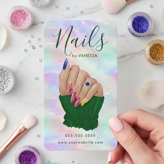 Manicurist Artist Stylish Nail Studio Chic Opal Visitekaartje
