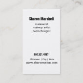 Manicurist Beauty Salon Spa Visitekaartje (Achterkant)